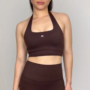 Neckline Scoop Bra - Brown